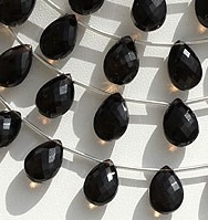Smoky Quartz Gemstone  Flat Pear Briolette
