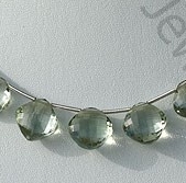 Green Amethyst Gemstone Cushion Beads