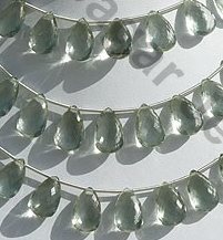 Green Amethyst Flat Pear Briolette