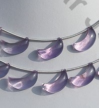 Pink Amethyst Half Moon Shape