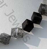 Black Rutilated Quartz Faceted Cube