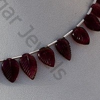 Pink Tourmaline Gemstone  Carved Leaf
