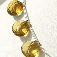 Honey Quartz  Concave Cut Faceted Heart