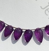 Amethyst Gemstone Carved Leaf
