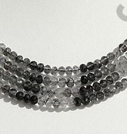 Black Rutilated Quartz  Faceted Rondelles