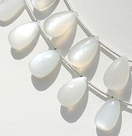 White Moonstone Flat Pear Briolette