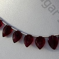 Pink Tourmaline Gemstone  Carved Leaf