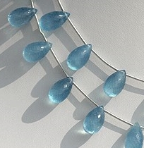 Aquamarine Gemstone  Tear Drops Briolette