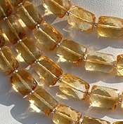Citrine Gemstone Faceted Rectangle