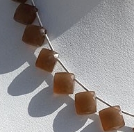 Coffee Moonstone Puffed Diamond Cut