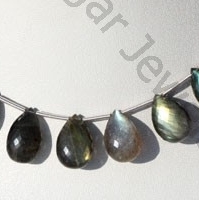 Labradorite Gemstone  Flat Pear Briolette