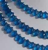 Apatite Gemstone Beads  Flat Pear Briolette