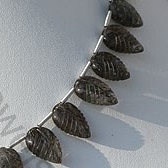 Black Rutilated Quartz Carved Leaf