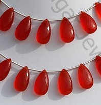 Carnelian Gemstone Flat Pear Briolette