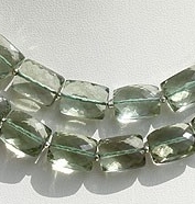 Green Amethyst Gemstone Faceted Rectangles