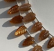 Golden Moonstone Carved Leaf