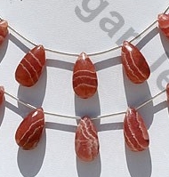 Rhodochrosite Flat Pear Briolette