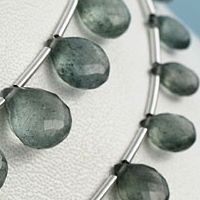Moss Aquamarine  Heart Briolette