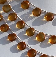 Citrine Gemstone  Heart Briolette