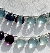Fluorite Gemstone Beads  Heart Briolette