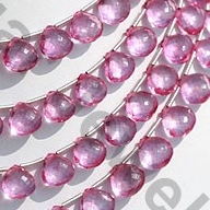 Pink Topaz Gemstone Heart Briolette
