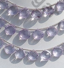 Lavender Quartz Concave Cut Heart