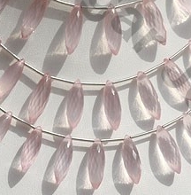 Rose Quartz Gemstone  Dew Drops