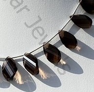 aaa Smoky Quartz Gemstone  Twisted Flat Pear