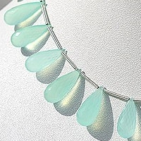 Dyed Blue Chalcedony Tear Drops Briolette