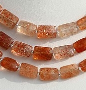 Sunstone Gemstone  Faceted Rectangles