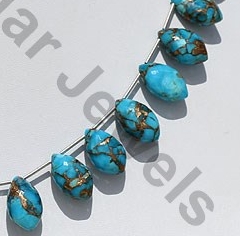 Copper Turquoise Dolphin Briolette