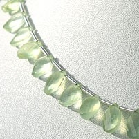 Prehnite Gemstone  Twisted Flat Pear