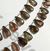 Andalusite Gemstone  Flat Pear Briolette
