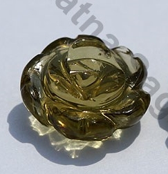 Olive Quartz Half Drilled Gemstones