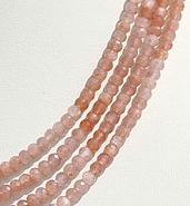 Pink Moonstone Faceted Rondelles 