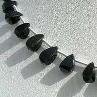 8 inch strand Black Spinel  Polygon Diamond Cut