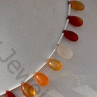 Mexican Fire Opal  Gemstone  Flat Pear Briolette