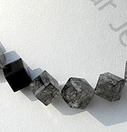 Black Rutilated Quartz Faceted Cube