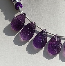 Amethyst Carved Flat Pear