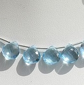 Blue Topaz Gemstone  Heart Briolette