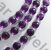 Amethyst Gemstone Heart Briolette
