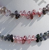 Multi Spinel  Flat Pear Briolette