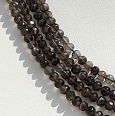 Black Moonstone Faceted Rondelle
