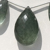 Moss Aquamarine  Flat Pear Briolette