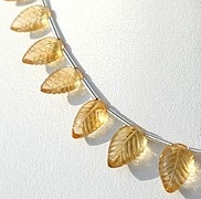 Citrine Gemstone  Carved leaf