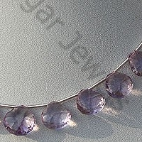 Pink Amethyst  Concave Cut Faceted Heart
