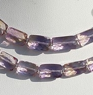 Ametrine Gemstone Beads  Faceted Rectangles