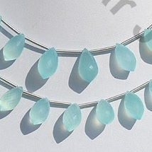 Sea Blue Chalcedony Chandelier Briolette