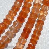 Sun Stone Oregon  Faceted Rondelles