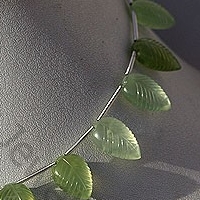Prehnite Gemstone  Carved Leaf